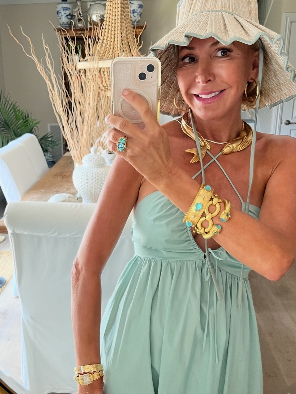 Gold fish necklace